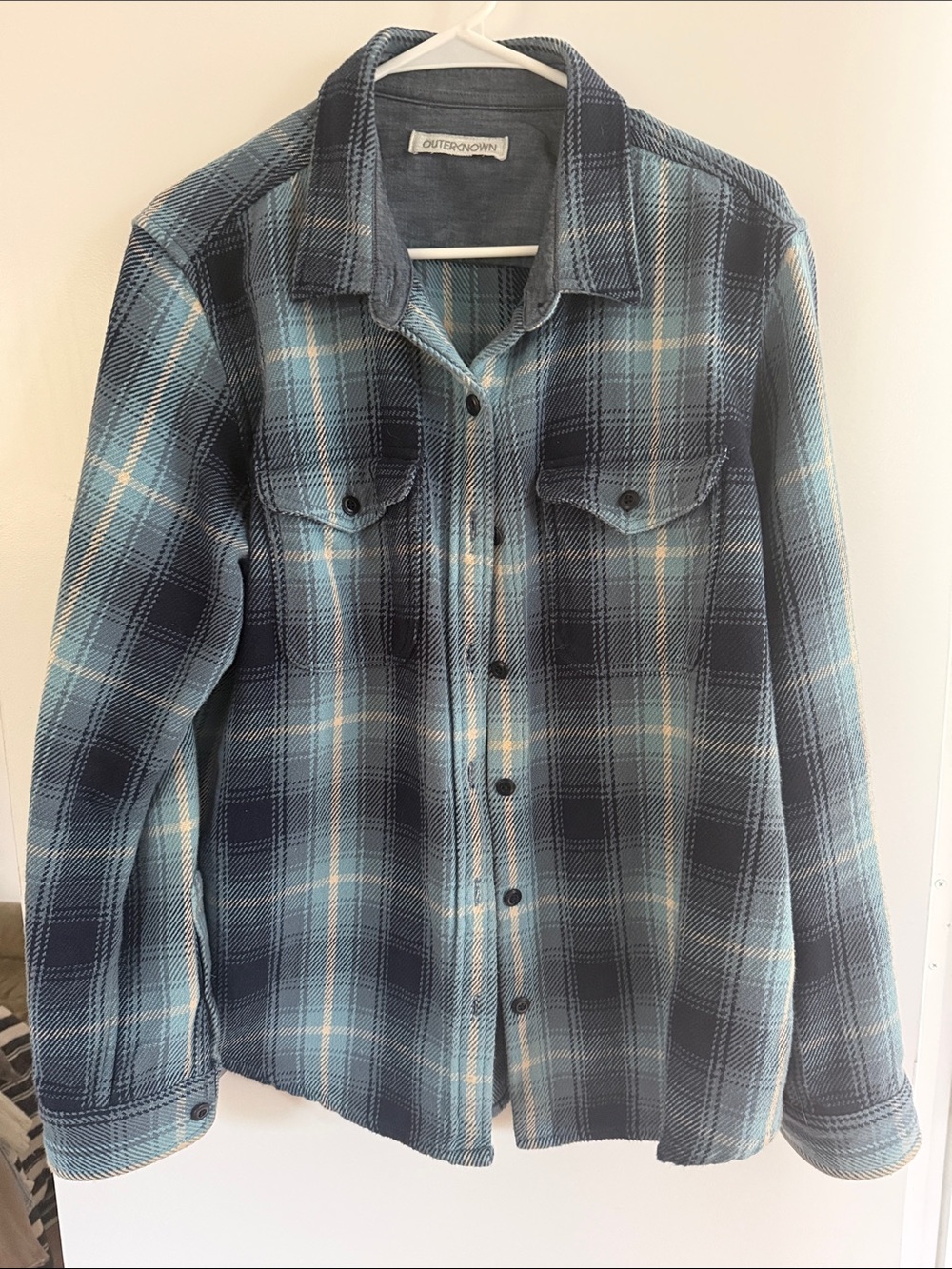 Outerknown Blue Plaid Utility Jacket